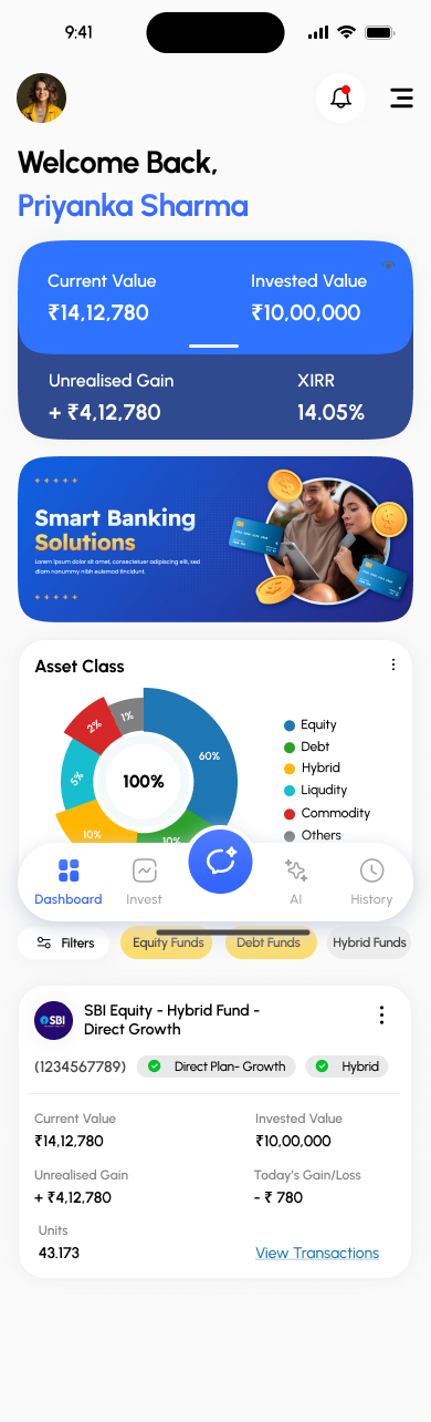 Wealthsys mobile dashboard preview